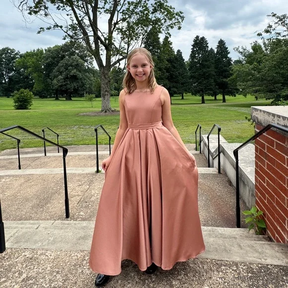 Azazie A-Line Bow Matte Satin Dress - Picture 8 of 9